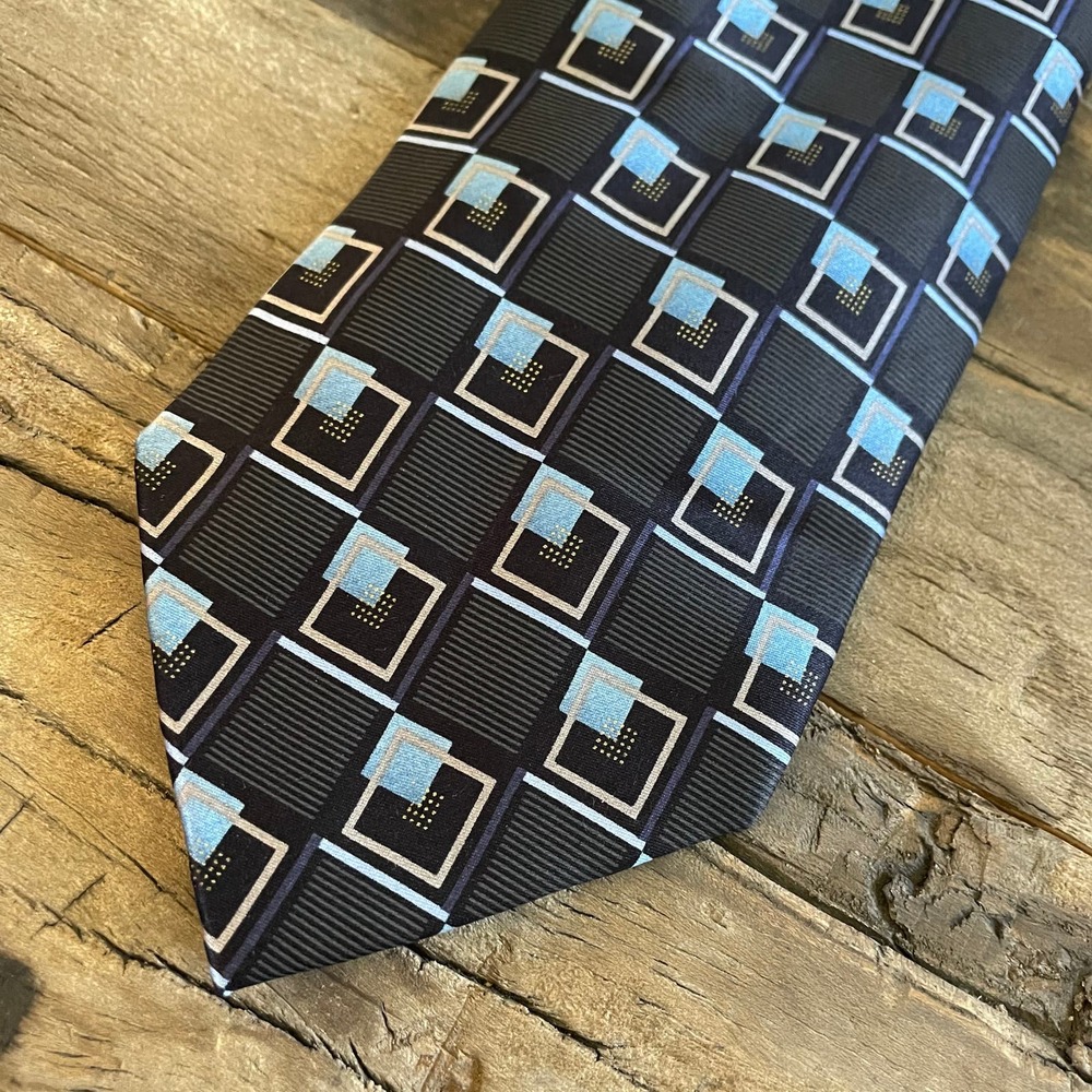 Alexander Julian Colours Silk Geometric Neck Tie